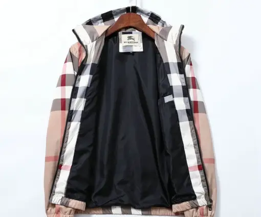 Alternative view of Burberry Men's Lightweight Windbreaker Jacket – Iconic Vintage Check Hooded Shell