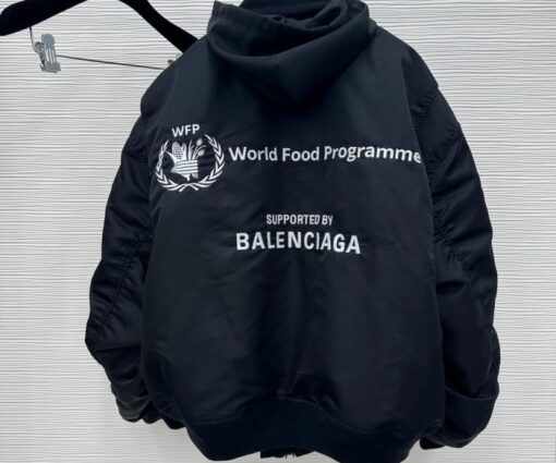 Alternative view of Balenciaga WFP Bomber Jacket – Premium Navy Tech-Nylon Oversized Winter Jacket
