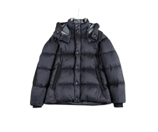 Burberry Down Jacket Black – Luxury Goose Down Puffer with Burberry detachable sleeve