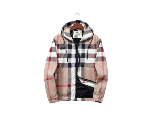 Burberry Men's Lightweight Windbreaker Jacket – Iconic Vintage Check Hooded Shell