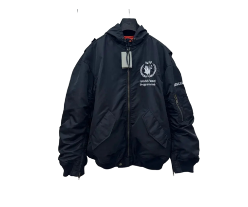 Balenciaga WFP Bomber Jacket – Premium Navy Tech-Nylon Oversized Winter Jacket