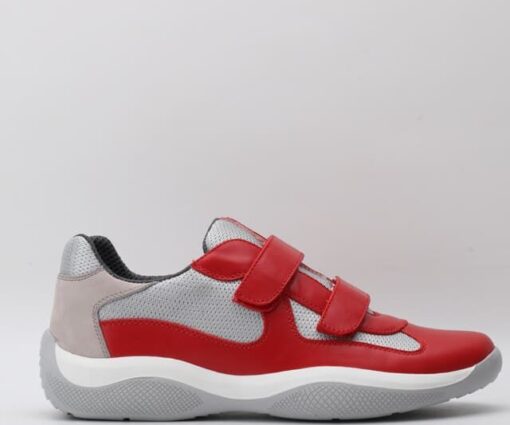 Prada America's Cup sneakers red grey
