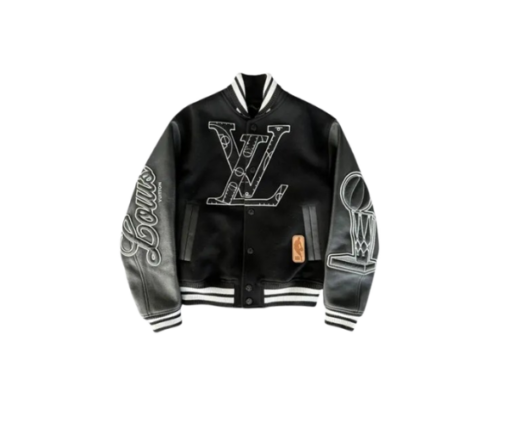 LV NBA Black & White Logo Varsity Jacket