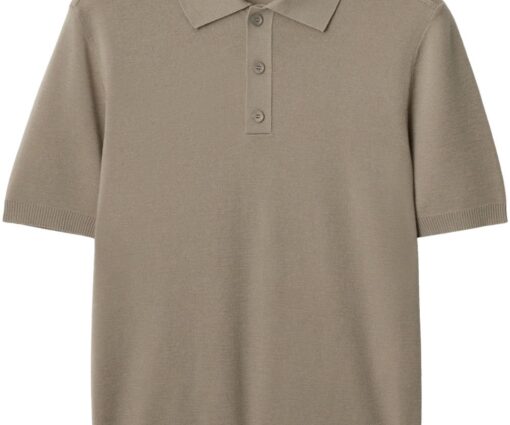 Burberry B Crest-embroidered polo shirt light brown
