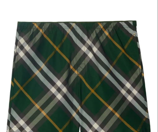 Burberry checkered twill swim shorts ivy green/multicolour