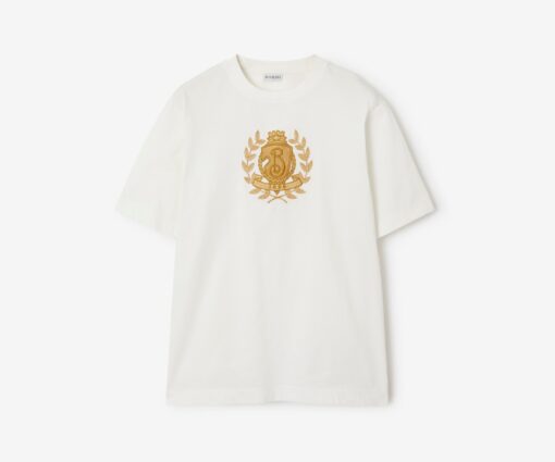 Burberry B Crest Cotton T-shirt Chalk