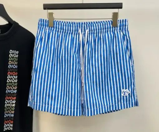 LV Checked Monogram Swim Shorts Blue