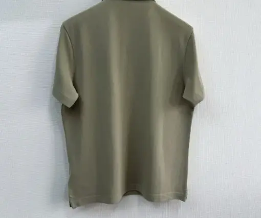 Alternative view of Burberry Check Collar Cotton Polo Shirt in Lichen