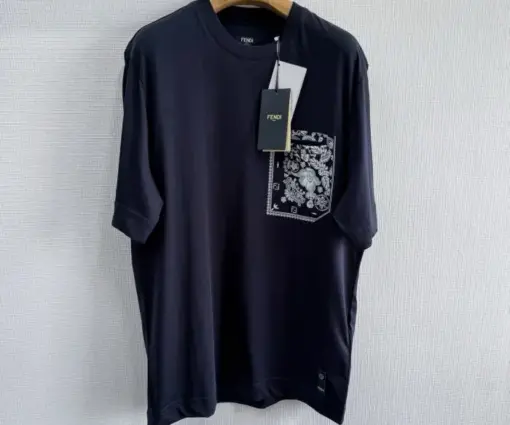 FENDI Regular-fit, short-sleeved crew-neck T-shirt blue