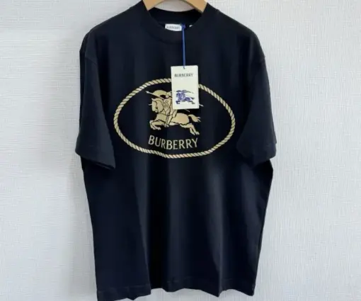 Burberry Knight Stamp Cotton T-shirt Black