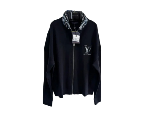 LV Knit Bomber Sweater Black