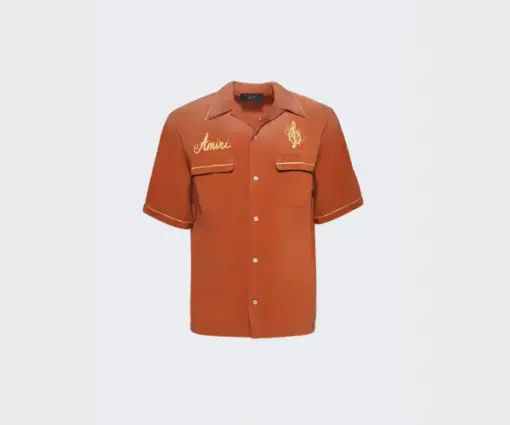 Amiri Saturday Night Camp Shirt Burnt Orange