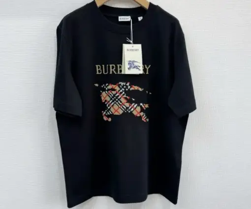 Burberry Cross Stitch EKD​ Cotton T-shirt in Black
