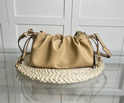 Coach Faye Shoulder Bag With Ruching in Grey