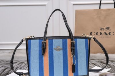 Coach Mollie Tote 25 In Signature Jacquard With Stripes