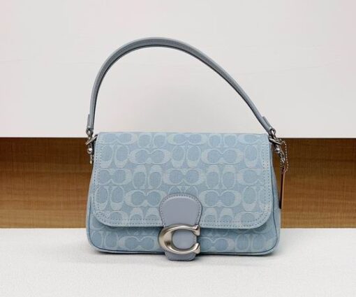 Coach Soft Tabby Denim Shoulder Bag Paste