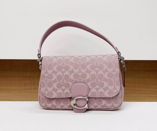 Coach Soft Tabby Denim Shoulder Bag Pink