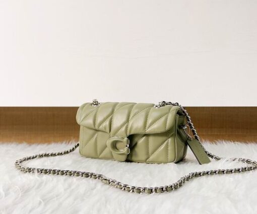 Coach Tabby Shoulder Bag With Quilting Olive Green