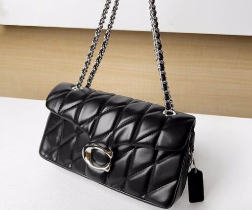 Coach Quilted Tabby Shoulder Bag Black