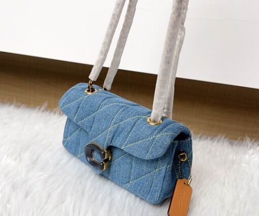 Coach Quilted Tabby Shoulder Bag Blue