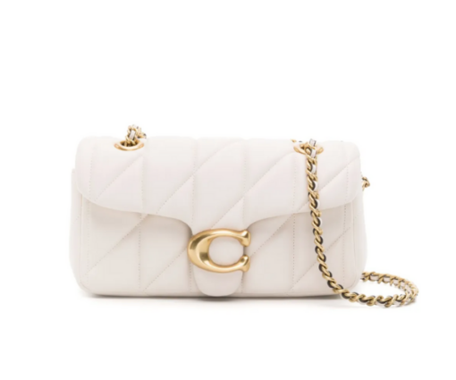 Coach Tabby leather shoulder bag chalk white