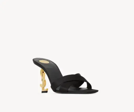 YSL opyum Mules In Satin Crepe Black