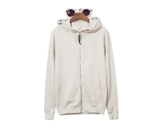 C.P. Company Goggles Zip-Up Hoodie Ivory