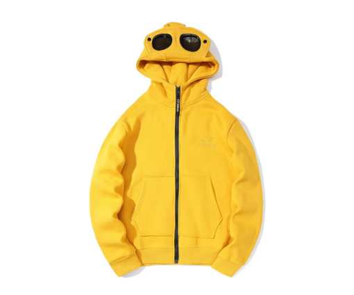 C.P. Company Goggles-Detail Zip-Up Hoodie Yellow
