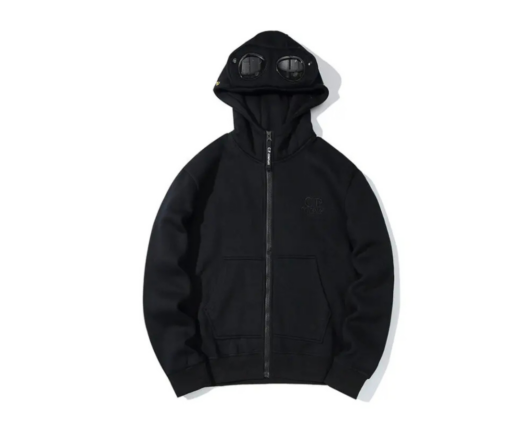 C.P. Company Goggles-Detail Zip-Up Hoodie Black