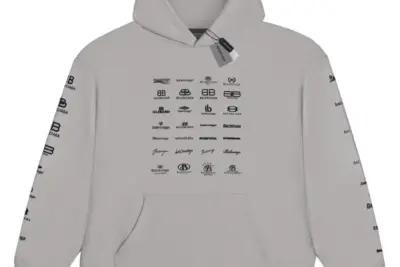 Balenciaga Archives Logos Hoodie – Luxury Oversized Multi-Logo Heavyweight Fleece