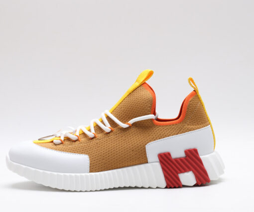 Hermes Slip-On Lift Sneakers Orange White