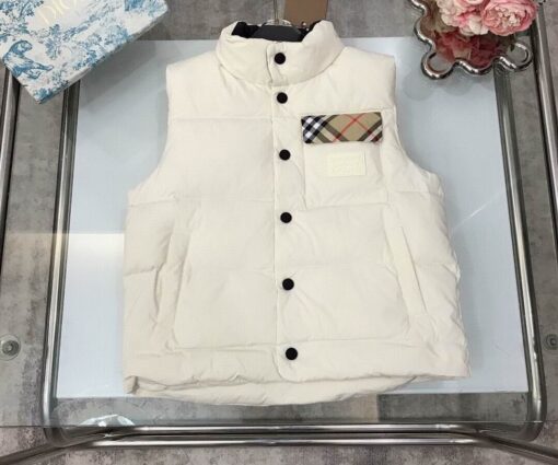 Burberry Puffer Vest White