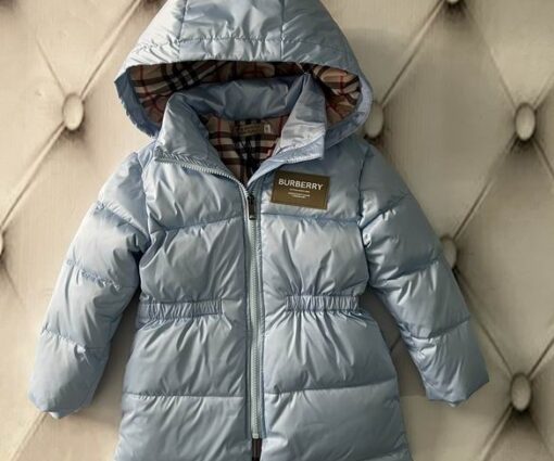 Burberry Kids' Horseferry Print Down-filled Jacket Silver