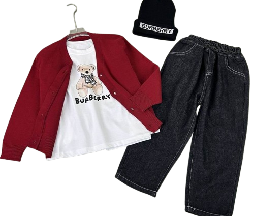 Burberry Kids SweatSuit Black & Red