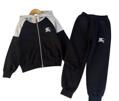 Burberry Kids Tracksuit Black Grey