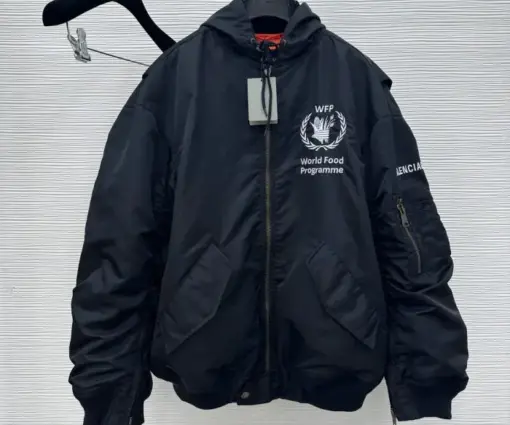 Balenciaga WFP Bomber Jacket – Luxury Black Tech-Nylon Oversized Winter Jacket