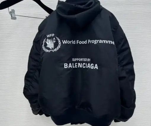 Alternative view of Balenciaga WFP Bomber Jacket – Luxury Black Tech-Nylon Oversized Winter Jacket