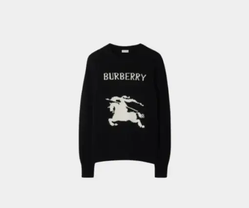 Burberry EKD Wool Cashmere Sweater – Luxury Black Logo Pullover Knit