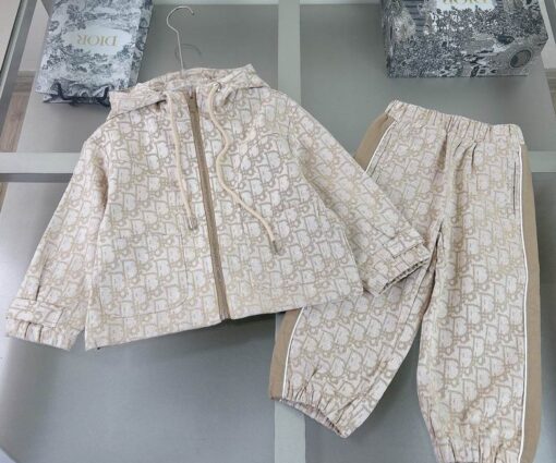 Dior Kids Oblique Tracksuit Cream White