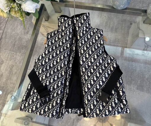 Dior Oblique Puffer Vest White/ Black