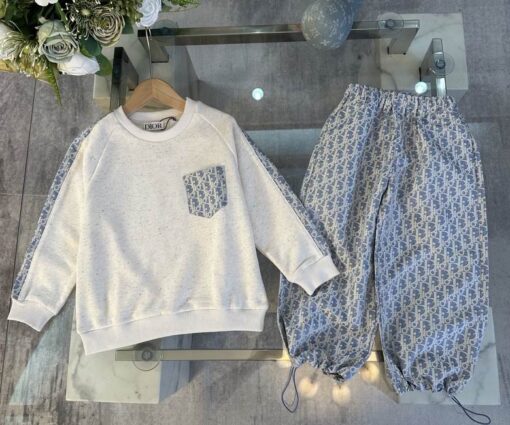 Dior Kids Oblique Tracksuit White & Blue