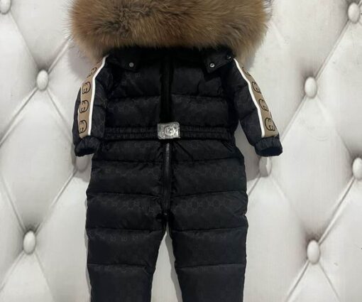 Gucci Baby Down Romper Jacket Black