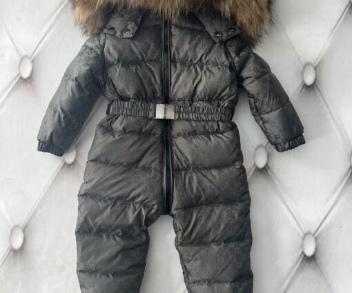 Gucci Baby Down Romper Jacket Gray