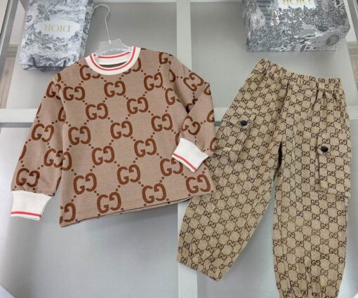 Gucci Baby Tracksuit Beige Brown