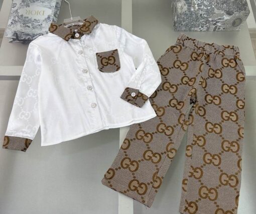 Gucci Baby Jacquard Tracksuit White Grey