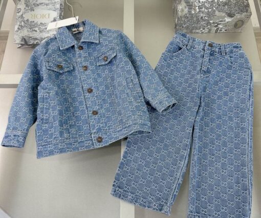 Gucci Baby Denim Tracksuit Blue