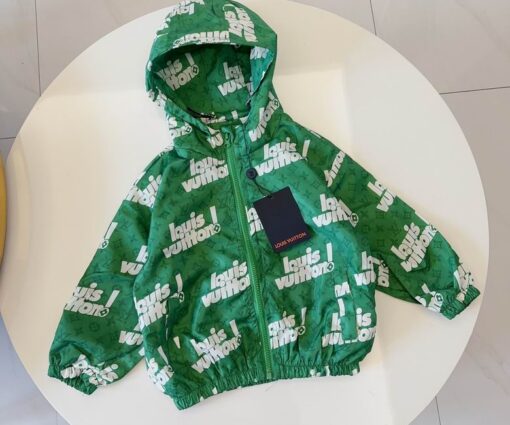 LV Allover Logo Print Jacket Green