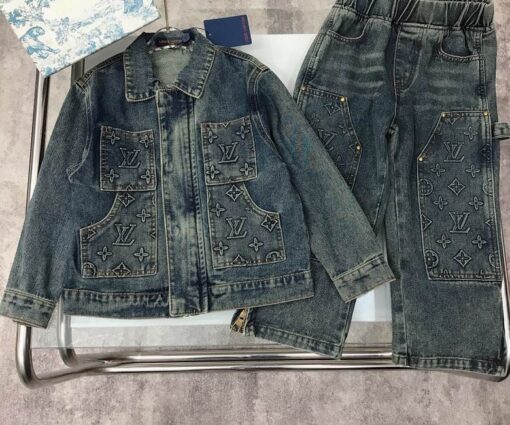 LV Kid's Denim Suit Fade Blue