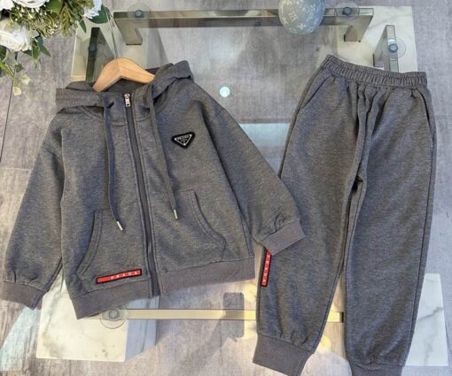 Prada Kids Tracksuit Gray