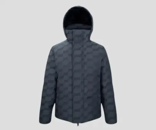 Balenciaga C-Shape Logo Print Puffer Jacket Grey